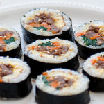 Modern Sushi with Beef Steak or Roast